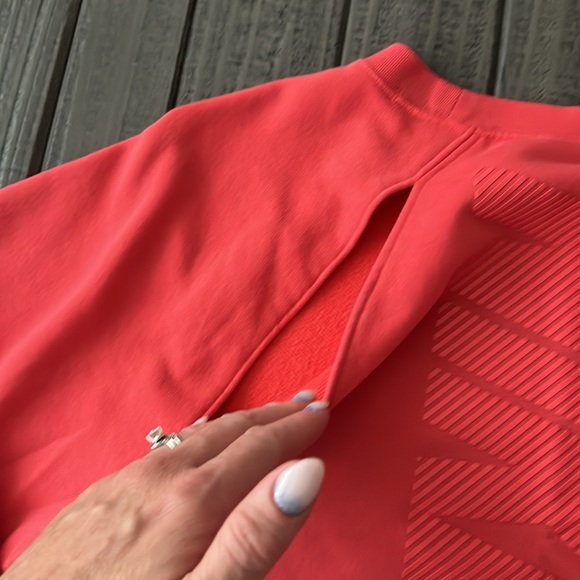 Nike Cropped Open Back Coral Orange Sweatshirt - Picture 7 of 8